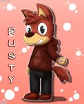  &diams; anthro bluey_(show) bottomwear canid canine canis clothed clothing denim denim_clothing domestic_dog footwear fur grey_jeans hi_res hoodie jeans kelpie male mammal pants red_body red_clothing red_footwear red_fur red_hoodie red_shoes red_topwear rusty_(bluey) shoes smile solo suit_symbol tan_body tan_fur topwear zandermanith 