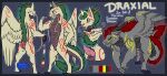  2018 angel anthro asian_mythology aureole biceps bulge claws clothing collar colored demon dragon draxial east_asian_mythology eastern_dragon feathered_wings feathers feral fish fur furred_dragon genitals green_mane grey_body grey_fur grin hair horn hybrid male mane mane_hair marine markings meme model_sheet muscular muscular_anthro muscular_male mythology nude pecs penis purple_body purple_scales red_mane red_markings scales shinkei_shinto_(artist) smile solo vein veiny_penis whiskers white_body white_feathers white_fur wings yellow_markings 