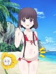  baby bikini blend_s breasts crossover infiniti landscape power pregnant purple_eyes purple_hair red_bikini sakuranomiya_maika sand sexy_beach sky small_breasts suspenders swimsuit undertale undertale) underwear water 