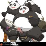  2021 96panda absurd_res anthro black_body black_fur black_nose blush bodily_fluids cum dreamworks ejaculation fur genital_fluids giant_panda hi_res kemono kung_fu_panda male mammal master_po_ping masturbation multiple_poses overweight overweight_anthro overweight_male pose sitting solo ursid white_body white_fur 