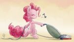 earth_pony equid equine eyes_closed female feral friendship_is_magic hair hasbro horse long_hair mammal my_little_pony pink_hair pinkie_pie_(mlp) pony signature simple_background solo whitediamonds 