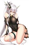  arknights artist_revision ateoyh garter horns pointy_ears shining_(arknights) swimsuits 