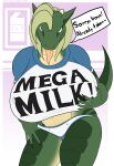  5_fingers absurd_res anthro big_breasts breasts dinosaur dragon dromaeosaurid english_text female fingers hair hi_res hybrid looking_at_viewer mega_milk meme non-mammal_breasts reptile scalie solo text theropod tongue tongue_out zantra_(character) 