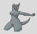  2021 alien anthro breasts chupian female genitals grey_background nipples nude pussy red_eyes sarcoph simple_background solo 