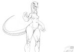  2021 anthro anthrofied beckoning bedroom_eyes breasts claws curvy_figure disney don_bluth female forked_tongue genitals gesture greyscale half-closed_eyes hi_res joanna_the_goanna lizard long_neck looking_at_viewer monitor_lizard monochrome muscular_legs narrowed_eyes non-mammal_breasts nude open_mouth potbelly pussy reptile sabrotiger scalie seductive simple_background sketch slightly_chubby small_breasts small_waist smile solo the_rescuers_(disney) the_rescuers_down_under tongue tongue_out white_background wide_hips 