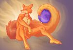  2021 anthro anthrofied athletic athletic_anthro athletic_male balls canid canine earth ffog firefox flaccid fluffy fluffy_tail foreskin fox fur genitals hi_res humanoid_genitalia humanoid_penis male mammal multicolored_body multicolored_fur nude orange_body orange_fur penis sitting smile solo two_tone_body two_tone_fur uncut 