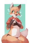  &lt;3 anthro blush bodily_fluids breasts canid canine cheek_tuft clothed clothing conditional_dnp elijah-draws facial_tuft female fox fur gloves_(marking) green_eyes head_tuft hi_res inner_ear_fluff lactating mammal markings navel nipples orange_body orange_fur pink_nipples raised_clothing raised_shirt raised_topwear shirt simple_background solo topwear tuft white_body white_fur 