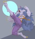  abs absurd_res anthro biceps blue_body canid canine canis capcom captainjohkid darkstalkers fur hi_res jon_talbain male mammal muscular muscular_anthro muscular_male pecs solo video_games were werecanid werecanine werewolf white_body wolf 
