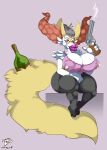  absurd_res alcohol beverage big_breasts big_butt bimbofication bodily_fluids braixen breasts butt clothing curvy_figure duragonart eyewear female genital_fluids glasses grey_hair gun hair hair_bun handgun hi_res huge_breasts huge_butt huge_lips hyper hyper_breasts inner_ear_fluff lactating lactating_through_clothing long_tail looking_at_viewer masturbation mature_female nintendo pok&eacute;mon pok&eacute;mon_(species) pussy_juice ranged_weapon revolver short_stack tuft video_games voluptuous weapon wet wet_clothing wide_hips wine 