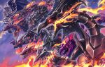  breathing_fire character_request claws closed_mouth commentary_request deadspike_nine dragon duel_monster fire from_side glowing glowing_eyes highres open_mouth red-eyes_b._dragon red_eyes sharp_teeth teeth yellow_eyes yu-gi-oh! 
