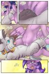  2:3 absurd_res comic dialogue duo english_text equid equine female female/female feral friendship_is_magic genitals hasbro hi_res hobbes_maxwell horn mammal my_little_pony purple_body pussy sex text tribadism twilight_sparkle_(mlp) vaginal winged_unicorn wings zebra zecora_(mlp) 