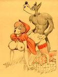  anthro bent_over big_bad_wolf breasts canine duo female from_behind human human_on_anthro interspecies julius_zimmerman little_red_riding_hood male mammal nipples penetration sex straight wolf zimmerman 