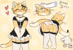  &lt;3 absurd_res ambiguous_gender anthro bent_over clothing felid good_girl hi_res maid_uniform mammal petting solo solo_focus uniform upskirt yuckydizzy 