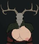  absurd_res big_breasts black_background bone breasts clothing female fur hi_res horn human mammal methados simple_background skull solo 