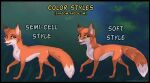  abby_(rukifox) canid canine dipstick_ears dipstick_tail english_text female feral fox fur hi_res mammal multicolored_ears multicolored_tail red_body red_fur rukifox simple_background solo text yellow_eyes 