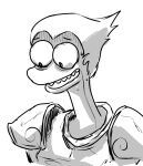  2021 amphibia_(series) amphibian anthro clothed clothing disney female hair hi_res monochrome newt open_mouth salamander_(amphibian) shocked simple_background solo thedarkzircon yunnan 