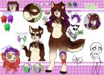  anthro breasts butt canid canine canis domestic_dog eyewear facial_piercing featureless_breasts featureless_crotch female glasses honesty_(artist) husky mammal model_sheet nordic_sled_dog nose_piercing piercing septum_piercing solo spitz tattoo 