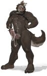  2021 anthro balls bodily_fluids brown_body brown_fur canid canine censor_bar cum cum_on_penis cum_on_self cum_on_stomach ear_piercing ear_ring erection foreskin foreskin_play foreskin_pull fur genital_fluids genitals harness hi_res horikwawataru humanoid_genitalia humanoid_penis male mammal neck_tuft nipple_piercing nipple_ring nipples penis piercing plantigrade presenting presenting_penis solo standing tongue tongue_out tuft white_body white_fur 