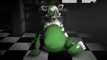  3d_(artwork) abdominal_bulge anthro belly bow_tie canid canine digital_media_(artwork) dinkydoo fan_character feet female five_nights_at_freddy&#039;s fox funtime_foxy_(fnaf) glistening glistening_body green_belly green_body green_hair hair herm hi_res intersex intersex/female locket mammal pink_eyes source_filmmaker toes video_games vore white_body 