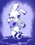  annie.exe annie_(disfigure/rafielo) bleeding_eyes clothing controller disfigure female footwear hair hair_over_eye hoodie ink lagomorph leporid mammal nipple_outline one_eye_obstructed puddle rabbit socks solo topwear torn_clothing 