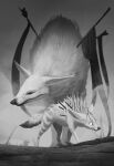  2021 dipstick_tail feral fur greyscale hi_res ipoke low-angle_view monochrome multicolored_tail unknown_species 