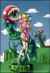  ayvuir-blue ayvuir_blue blush breasts bridal_gauntlets dress garter luigi mario nintendo nipples no_toes panties peril piranha_plant princess_peach super_mario super_mario_bros. tentacle tentacles_under_clothes undressing vore 