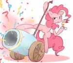  2016 akainu7 blue_eyes cannon confetti earth_pony equid equine female feral fire fireworks friendship_is_magic hair hi_res horse long_hair mammal my_little_pony pink_hair pinkie_pie_(mlp) pony ranged_weapon rope solo weapon 