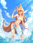  animal_ears bikini kitsune swimsuits tagme tail wet 