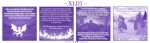  4koma ambiguous_gender anthro braver_(character) canid canine clothing comic dialogue disaster_dragon dragon duo english_text feral fox hi_res human mammal melee_weapon monochrome profanity purple_theme scalie speech_bubble text vavacung weapon wings 