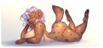  absurd_res anthro big_breasts breasts ear_piercing ear_ring eyewear facial_piercing female glasses hi_res hyaenid lying mammal mature_female nose_piercing nose_ring nude on_front piercing silver_(ezukapizumu) solo toast-arts 