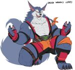 abs absurd_res amber_eyes anthro breasts canid canine canis clothed clothing drks feet hi_res league_of_legends leagueoflegends male mammal muscular muscular_anthro nipples riot_games toes video_games warwick_(lol) wolf wrestler wrestling_briefs wrestling_singlet 