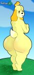  absurd_res animal_crossing anthro butt canid canine canis domestic_dog female hi_res isabelle_(animal_crossing) mammal nintendo nude raikugan solo video_games 