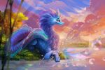  3:2 bubble colorful dragon female feral quadruped raya_and_the_last_dragon sisu_(ratld) solo tsaoshin water 