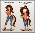  2021 anthro canid canine canis clothed clothing domestic_dog english_text female fur hair humor long_hair looking_at_viewer mammal multicolored_body multicolored_fur simple_background solo style_parody text two_tone_body two_tone_fur xamoel 