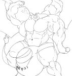  2013 anthro anthrofied balls big_balls big_bulge big_muscles big_penis boxers_(clothing) bulge charizard charizard14 clothed clothing fist flexing genitals grin hi_res holding_object huge_balls huge_bulge huge_muscles huge_penis hyper hyper_balls hyper_bulge hyper_genitalia hyper_muscles hyper_penis looking_at_viewer male monochrome muscular muscular_anthro muscular_male navel nintendo penis pepsi pok&eacute;mon pok&eacute;mon_(species) sachiel_666 smile solo text underwear underwear_only veiny_muscle video_games wings 