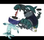  absurd_res action_pose anal_beads anthro beyblade black_body black_fur blue_body blue_eyes blue_fur blue_sclera butt canid canine canis clothed clothing countershade_feet countershading digital_media_(artwork) duo eeveelution feet female feral fingers fist fur glaceon goon_(goonie_san) goonie-san green_eyes hi_res humor male mammal multicolored_body multicolored_fur nintendo open_mouth pok&eacute;mon pok&eacute;mon_(species) pose rear_view sex_toy simple_background smile symbiote text topwear two_tone_body two_tone_fur video_games what where_is_your_god_now wolf 