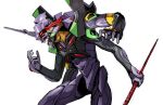  armor commentary_request eva_13 evangelion:_3.0_you_can_(not)_redo extra_arms extra_eyes horns lance lance_of_longinus mecha neon_genesis_evangelion no_humans open_mouth polearm rebuild_of_evangelion red_eyes single_horn solo takane_(lovehatsune) weapon 