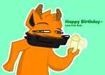  anthro antlered-fox birthday_gift dildo foxdeer hybrid kyvian lupus_braveheart male sex_toy smile smirk sneer solo toony vector 