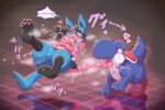  &lt;3 2021 3:2 ambiguous_gender anthro belly blue_body blue_scales blue_yoshi blush bodily_fluids digital_drawing_(artwork) digital_media_(artwork) duo featureless_crotch feral hi_res imminent_vore japanese_text long_tongue lucario mario_bros nintendo open_mouth pok&eacute;mon pok&eacute;mon_(species) room_kinoko saliva saliva_on_tongue scales sound_effects text tongue tongue_out translation_request video_games white_belly yoshi 