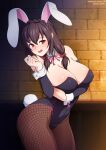  animal_ears breast_hold bunny_ears bunny_girl cleavage fishnets kono_subarashii_sekai_ni_shukufuku_wo! neocoill no_bra tail yunyun_(kono_subarashii_sekai_ni_shukufuku_wo!) 