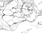  2boys absurdres bare_shoulders blush boku_no_hero_academia couple facial_hair feathers french_kiss greyscale hand_on_another&#039;s_neck hawks_(boku_no_hero_academia) helen_roro hickey highres hood hoodie kiss large_pectorals male_focus mature_male monochrome multiple_boys muscular muscular_male on_person saliva saliva_trail scar scar_across_eye shirt_removed short_hair sideburns sleeveless sleeveless_hoodie spiked_hair stubble sweatdrop todoroki_enji yaoi 