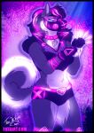  2020 anthro biped blue_eyes breasts canid canine canis collar collar_tag dated domestic_dog female fishnet fishnet_topwear gas_mask husky keitara mammal mask navel nordic_sled_dog pink_collar signature solo spitz standing studded_collar toxi_de_vyne_(artist) 