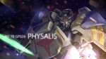  beam_saber character_name embers gundam gundam_0083 gundam_gp-02_physalis holding holding_shield holding_sword holding_weapon looking_down mecha mobile_suit no_humans science_fiction serike_w shield solo space sword upper_body v-fin weapon 