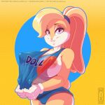  anthro areola big_breasts bottomwear breasts camel_toe clothing female lagomorph leporid llmixll lola_bunny looney_tunes mammal nipple_outline rabbit shorts solo warner_brothers 