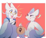  anthro clothed clothing duo fan_character female kitsunekotaro licking licking_lips male male/female mienshao money money_bag nintendo overjoyed pok&eacute;mon pok&eacute;mon_(species) shoa_mien tipping tongue tongue_out video_games 