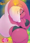  absurd_res anthro big_breasts big_butt bimbette breasts butt female fur hi_res huge_butt inkit89 looking_at_viewer mammal mephitid pink_body pink_fur skunk solo 