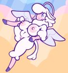  absurd_res angel anthro areola big_areola big_breasts bovid breasts caprine female helluva_boss hi_res ikakins mammal rachel_(helluva_boss) sheep solo 