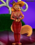  absurd_res anthro clothing dixie dress female fureverick hi_res mic red_clothing red_dress solo 