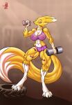  abs absurd_res animal_humanoid anthro big_breasts bra breasts canid canid_humanoid canine canine_humanoid cleavage clothed clothing digimon digimon_(species) drinking exercise eyes_closed female fox fox_humanoid hi_res humanoid long_tail mammal mammal_humanoid messy muscular muscular_anthro muscular_female nipple_outline renamon solo sport sports_bra sportswear thick_thighs translucent translucent_clothing underwear verakultura weightlifting weights wet wet_clothing wide_hips workout 