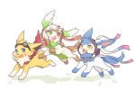  alpha_channel amber_eyes ambiguous_gender blue_eyes clothing cute_face cute_fangs eeveelution eyewear feral goggles goggles_on_head group hi_res hoodie jolteon legendary_pok&eacute;mon nintendo pok&eacute;mon pok&eacute;mon_(species) ribbons running scarf shaymin shiny_pok&eacute;mon shrike_alvaron simple_background sky_forme_shaymin sylveon topwear transparent_background unknown_artist video_games 